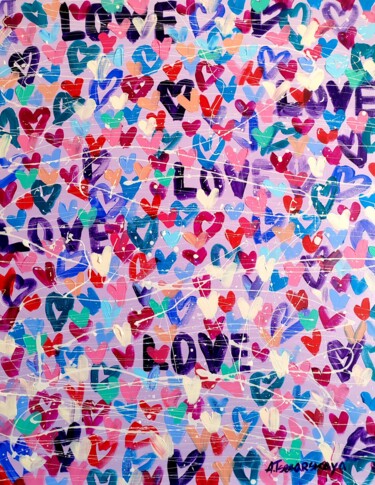 Pintura titulada "Love - love" por Aliaksandra Tsesarskaya, Obra de arte original, Acrílico Montado en Bastidor de camilla d…