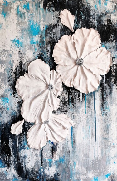 Pittura intitolato "Flowers in a Whirlw…" da Loremar, Opera d'arte originale, Argilla Montato su Telaio per barella in legno