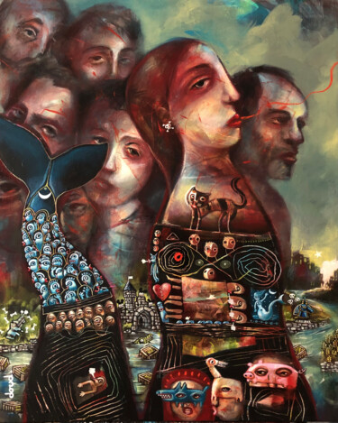 De l'Aube au Crepuscule Peinture intitulée "De l'Aube au Crepus…" par Loïc Tarin (Doud), Œuvre d'art originale, Acrylique Monté sur Panneau de bois