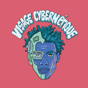 Digital Arts titled "Visage Cybernétique" by T1tx Officiel, Original Artwork, Digital Painting
