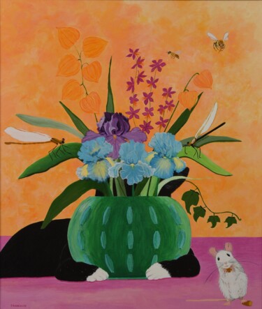 Painting titled "Mon précieux" by Catherine Janniaud, Original Artwork, Acrylic Mounted on Wood Stretcher frame