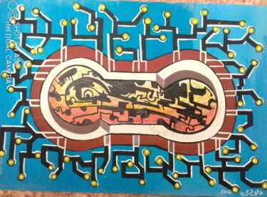 제목이 "Serrure"인 미술작품 Daoudi Mohamed로, 원작, 구아슈
