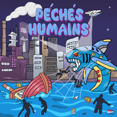 Digitale Kunst mit dem Titel "Pêchés Humains" von T1tx Officiel, Original-Kunstwerk, Digitale Malerei