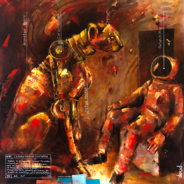绘画 标题为“Laboratorium Panthe…” 由Loïc Tarin (Doud), 原创艺术品, 丙烯 安装在木质担架架上