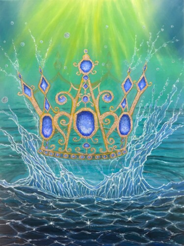 Peinture intitulée "Crowned by the Sea" par Liudmila Orel, Œuvre d'art originale, Huile