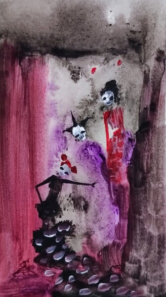 Картина под названием "Happy circus of dea…" - Milto Sideris, Подлинное произведение искусства, Акрил