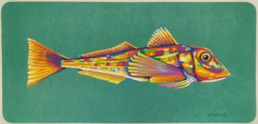 Painting titled "Chelidonichthys luc…" by Diego Lorenzi, Original Artwork, Pastel Mounted on Wood Panel
