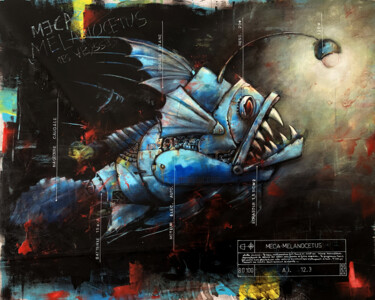Meca Melanocetus Pintura titulada "Meca Melanocetus" por Loïc Tarin (Doud), Obra de arte original, Acrílico Montado en Bastidor de camilla de…