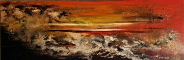 Pittura intitolato "Heaven and Hell, oi…" da Romeo Dobrota, Opera d'arte originale, Olio Montato su Telaio per barella in le…