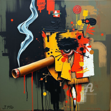 Arte digital titulada "smoker" por Joseph Pllo, Obra de arte original, Pintura Digital