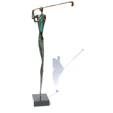 Sculpture de Golfeur, cane dorée Γλυπτική με τίτλο "Sculpture de Golfeu…" από Vanessa Renoux, Αυθεντικά έργα τέχνης, Μέταλλα