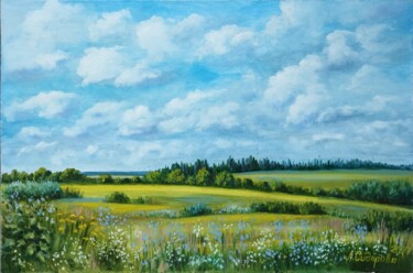 Blooming Field and Blue Sky "Blooming Field and…" başlıklı Tablo Larisa Sidorova (Alsi) tarafından, Orijinal sanat, Petrol Diğer sert panel üzerine mont…