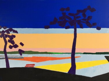 Peinture intitulée "le jour se lève sur…" par Valerie   Jouve, Œuvre d'art originale, Acrylique Monté sur Châssis en bois