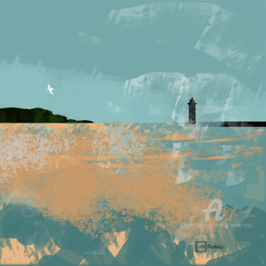 Phare dans le noir Digital Arts με τίτλο "Phare dans le noir" από Jeanne-Marie Robic, Αυθεντικά έργα τέχνης, Ψηφιακή ζωγραφική Τοποθετήθηκε στο…