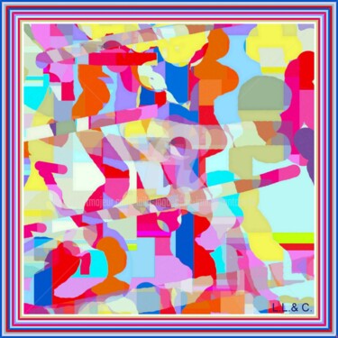 제목이 "FOULARD ARTISTICI I…"인 섬유 예술 Laila Lago & C. By Iannilli Antonella로, 원작, 디지털 페인팅