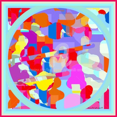 제목이 "FOULARD ARTISTICI I…"인 섬유 예술 Laila Lago & C. By Iannilli Antonella로, 원작, 디지털 페인팅