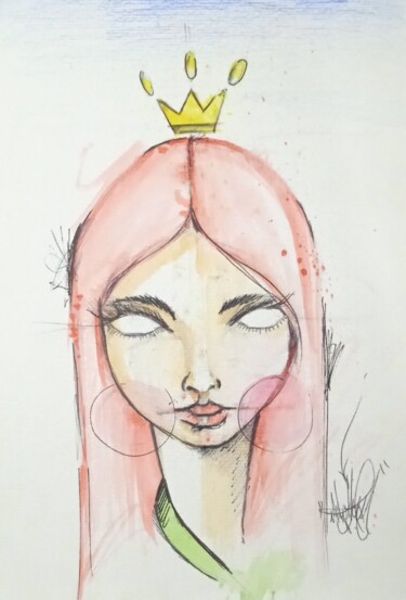 Dibujo titulada "woman" por Neto Othen, Obra de arte original, Acuarela