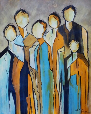 Картина под названием "silhouettes 2" - Sylvie Pinon, Подлинное произведение искусства, Акрил Установлен на Деревянная рама…