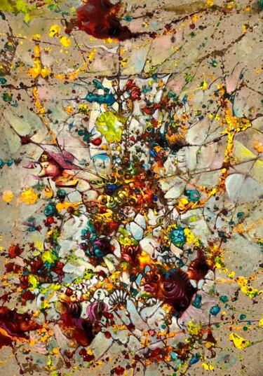 Schilderij getiteld "Chaos and Nectar" door Samvel Atasunts, Origineel Kunstwerk, Acryl