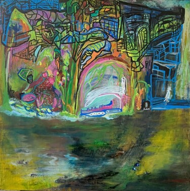 绘画 标题为“Théâtre en Plein Air” 由Dandeeart , 原创艺术品, 丙烯 安装在木质担架架上