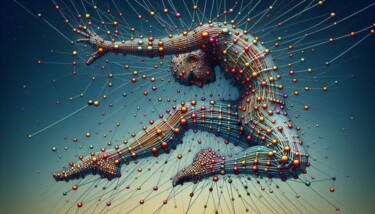 Arte digitale intitolato "MOLEKULAR 017" da Karavix, Opera d'arte originale, Immagine generata dall'IA