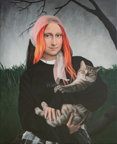 Hold the Cat Properly Painting titled "Hold the Cat Proper…" by Nataliya Bagatskaya, Original Artwork, Acrylic