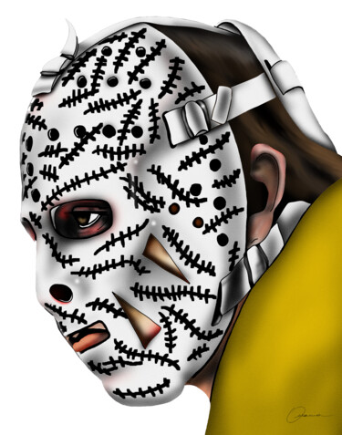 Gerry Cheevers Boston Bruins NHL Hockey Goalie Mask "Gerry Cheevers Bost…" başlıklı Dijital Sanat Ouraniart tarafından, Orijinal sanat, Dijital Resim