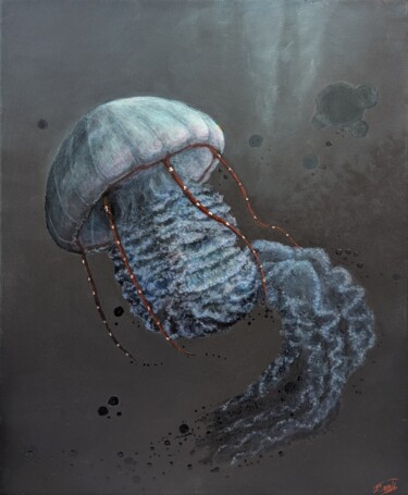 제목이 "Abyssal Bloom"인 미술작품 Nataliia Khoruzhenko로, 원작, 아크릴 나무 들것 프레임에 장착됨