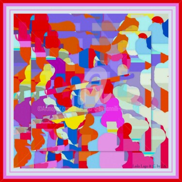 제목이 "FOULARD ARTISTICI I…"인 섬유 예술 Laila Lago & C. By Iannilli Antonella로, 원작, 디지털 페인팅