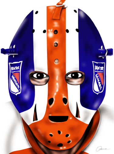 John Davidson New York Rangers NHL Hockey Goalie Mask A1 "John Davidson New Y…" başlıklı Dijital Sanat Ouraniart tarafından, Orijinal sanat, Dijital Resim