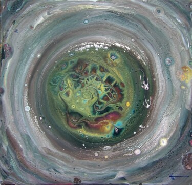 Schilderij getiteld "L'infini voyage au…" door Derollepot, Origineel Kunstwerk, Acryl Gemonteerd op Frame voor houten branca…
