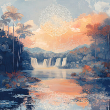 Enchanted Iguazu: Dreamscape in Pastels Arts numériques intitulée "Enchanted Iguazu: D…" par Anna Burger, Œuvre d'art originale, Peinture numérique