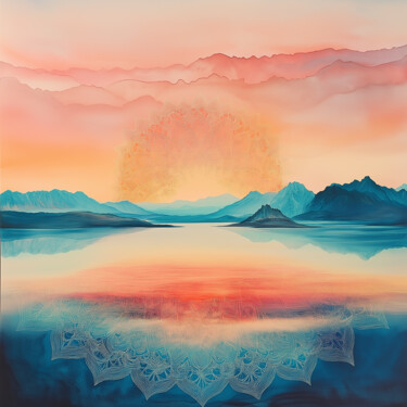 New Light, New Day: Galapagos Abstract Arts numériques intitulée "New Light, New Day:…" par Anna Burger, Œuvre d'art originale, Peinture numérique