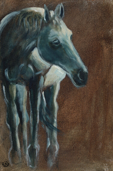 Pittura intitolato "Horse" da Anton Maliar, Opera d'arte originale, Acrilico Montato su Altro pannello rigido