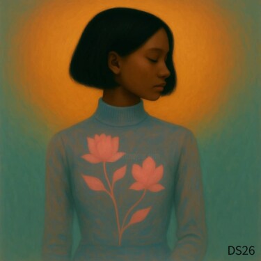 Painting titled "Neon Bloom Signal" by Ds 26, Original Artwork, Digital Painting