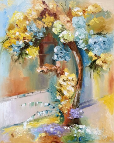 Painting titled "Whispers of Spring" by Natalie Aleksejeva (NatalieVerve), Original Artwork, Oil