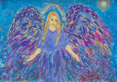 Violet Angel – Healing Energy Artwork Картина под названием "Violet Angel – Heal…" - Inessa Lightart, Подлинное произведение искусства, Акрил Установлен на Другая…