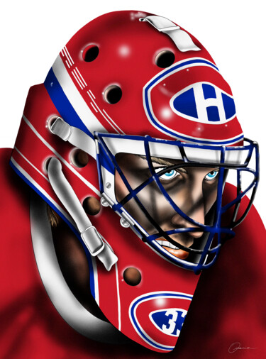 Patrick Roy Montreal Canadiens NHL Hockey Goalie Mask "Patrick Roy Montrea…" başlıklı Dijital Sanat Ouraniart tarafından, Orijinal sanat, Dijital Resim