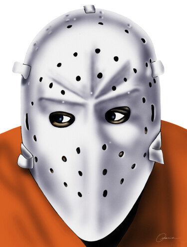 Pelle Lindbergh Philadelphia Flyers NHL Hockey Goalie Mask "Pelle Lindbergh Phi…" başlıklı Dijital Sanat Ouraniart tarafından, Orijinal sanat, Dijital Resim