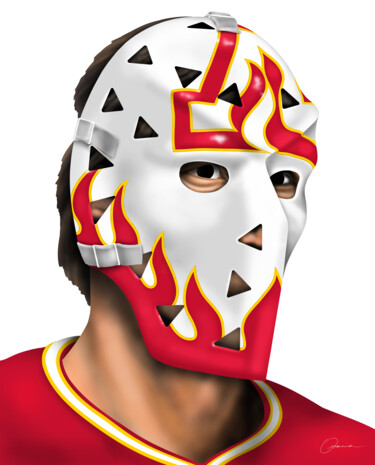 Phil Myre Atlanta Flames NHL Hockey Goalie Mask "Phil Myre Atlanta F…" başlıklı Dijital Sanat Ouraniart tarafından, Orijinal sanat, Dijital Resim