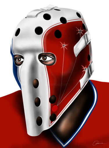 Richard Sevigny Montreal Canadiens NHL Hockey Goalie Mask Artes digitais intitulada "Richard Sevigny Mon…" por Ouraniart, Obras de arte originais, Pintura digital