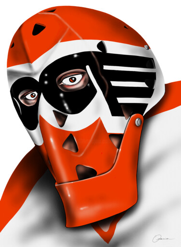 Wayne Stephenson Philadelphia Flyers NHL Hockey Goalie Mask "Wayne Stephenson Ph…" başlıklı Dijital Sanat Ouraniart tarafından, Orijinal sanat, Dijital Resim