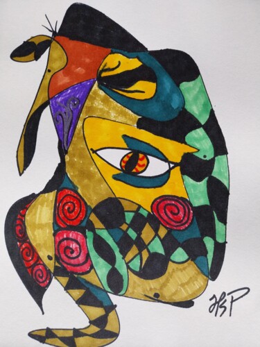 The face "The face" başlıklı Resim Heather Prosser tarafından, Orijinal sanat, Işaretleyici