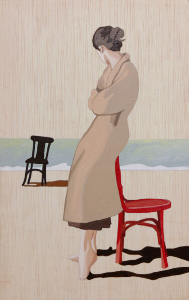 Schilderij getiteld "Black chair" door Young Park, Origineel Kunstwerk, Acryl