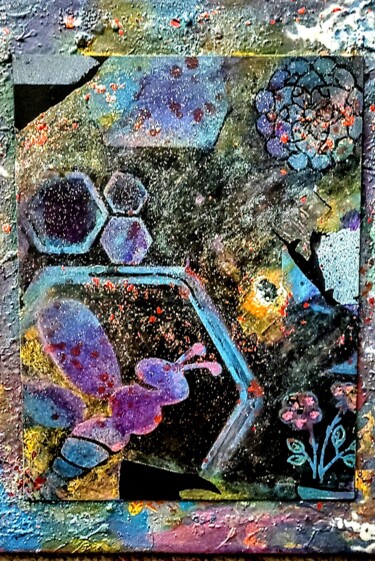 绘画 标题为“The Dance of Color” 由Arlene Knowlton, 原创艺术品, 喷漆 安装在木质担架架上