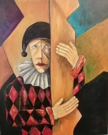 Pintura intitulada "le regard sur le te…" por Alain Rigollier, Obras de arte originais, Óleo Montado em Armação em madeira