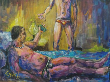 「in advance..」というタイトルの絵画 Giorgos Nicolaou (Gncl)によって, オリジナルのアートワーク, アクリル