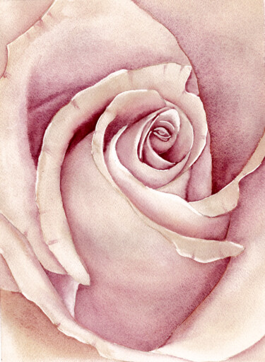 "Bouton de rose" başlıklı Tablo Michouflou tarafından, Orijinal sanat, Suluboya