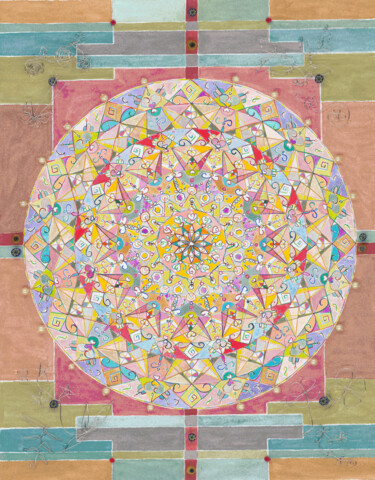 Pittura intitolato "0073" da Miyako Shimizu (Galactic Miya Art), Opera d'arte originale, Acquarello Montato su Altro pannell…