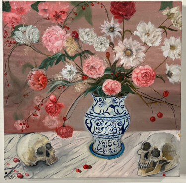 Schilderij getiteld "Florale Vanitas" door Krystsina Shpakouskaya (Kristina Spakowskaja), Origineel Kunstwerk, Olie